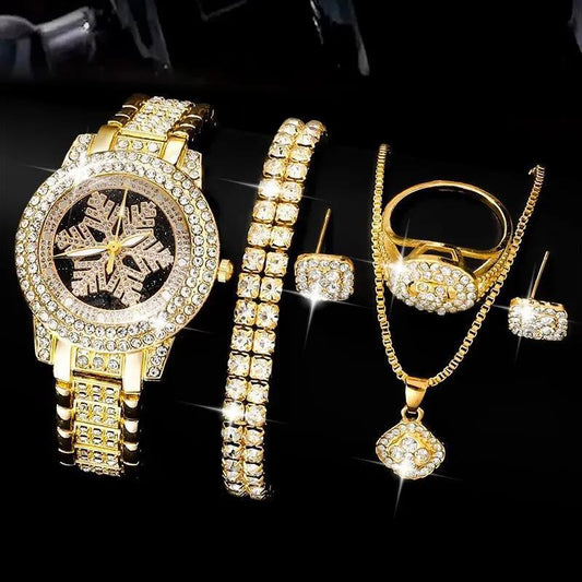 Snowflake luxury five-piece set, offering a stunning combination of elegance and sophistication for any occasion. #LuxurySet #SnowflakeDesign #ElegantCollection #FivePieceSet #SophisticatedStyle #TimelessElegance #LuxuryAccessories #ChicDesign