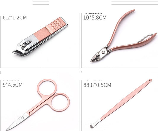 **Premium Stainless Steel Nail Clipper Set – 16, 12, or 7-Piece Options in Elegant Leather Case**