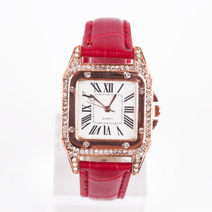 **Two-Piece Watch Set – Elegant & Fashionable ⌚** A sleek, **high-quality quartz alloy** watch with a **casual style**, perfect for fashion-forward women. Available in **Pink**, **Red**, **Black**, **Brown**, and **White**. A must-have accessory for any outfit. 🎁