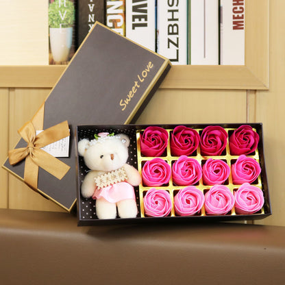 **18-Piece Rose Gradient Soap Flower Gift Set – Elegant & Aromatic**  

A beautifully handcrafted **soap flower bouquet** made from **natural plant extracts**, **glycerin**, and **essential oils**. Provides gentle cleansing, deep moisturization, and a refreshing lemon aroma. Perfect for **gifting, decoration, or self-care**. 🎁🌸✨