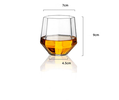 "Whiskey & Wine Set Suit Diamond Bottle – A sleek, white borosilicate glass set featuring a wine pourer and cup set, designed in a simple style to enhance your wine or whiskey experience with elegance and durability."
