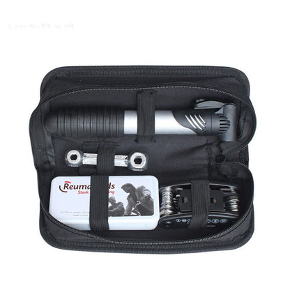 Bicycle Repair Tool Set 21040 featuring a multi-purpose kit with various practical tools and an air cylinder, designed for quick and efficient bike repairs on the go.