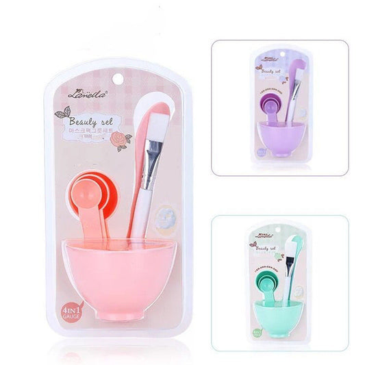 **Compact Six-Piece Mask Bowl Set for Easy Skincare – Includes Bowl, Stick, Brush & Meter**