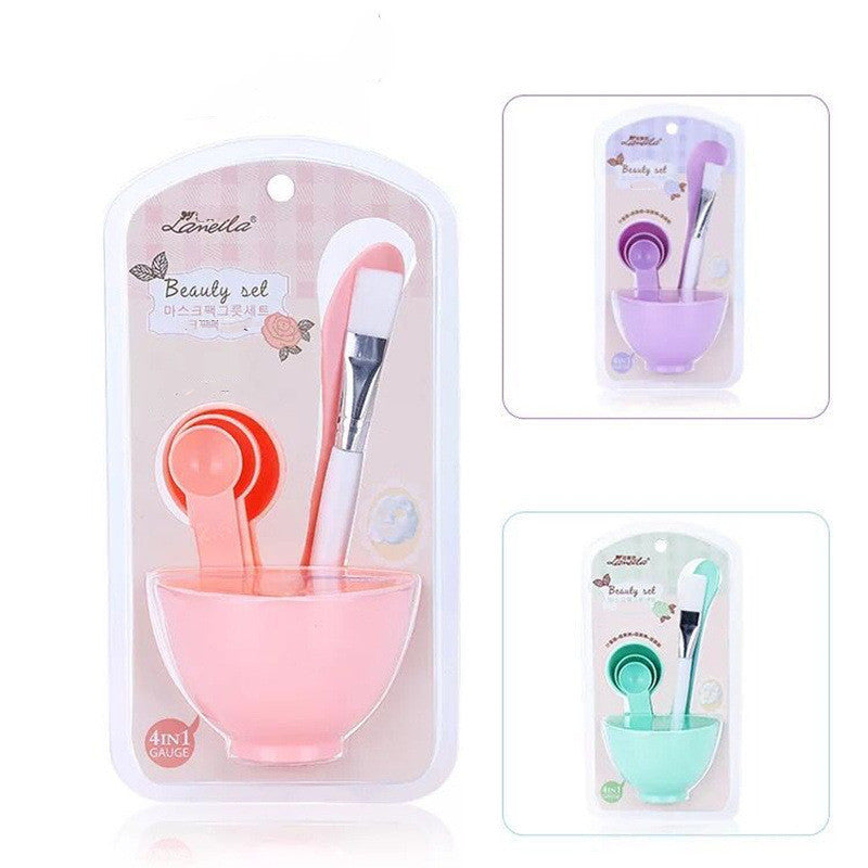 **Compact Six-Piece Mask Bowl Set for Easy Skincare – Includes Bowl, Stick, Brush & Meter**