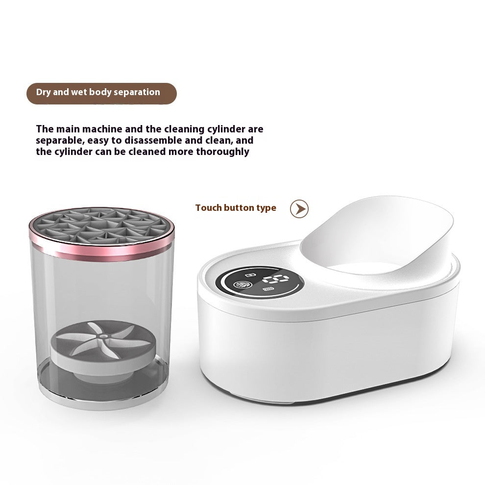 **Electric Makeup Brush Cleaner – Deep Clean, Dry & Disinfect! 💄✨** A powerful brush cleaning machine (192x122x173mm) with **850 r/min** high-speed rotation to remove **98% of makeup residue**. Features a **drying & disinfecting chamber**, a **one-button switch**, and **smart timing options (5-min cleaning, 2/5-hour drying)**. No batteries or assembly needed—just plug in and go! Compact and travel-friendly for effortless brush maintenance anywhere. 🌸
