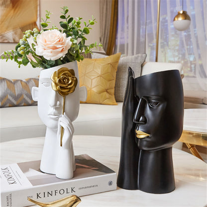 Twin ornaments resin vase, a perfect blend of light luxury and modern home décor to enhance any space. #ResinVase #LightLuxuryDécor #HomeAccessories #ModernVase #ElegantHomeStyle #LuxuryDecor #ChicInterior #DecorativeVase