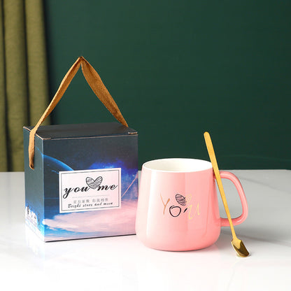 Elegant ceramic cup available in multiple colors including blue, green, pink, yellow red, and more, perfect for gifting or personal use.