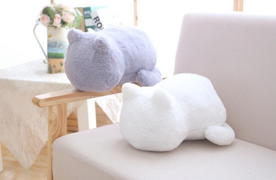 "Cat Plush Doll – A soft and cuddly stuffed animal featuring a pure color back cat design, made with high-quality plush and soft cotton, measuring 33cm. Perfect for room decoration or as a gift for loved ones."