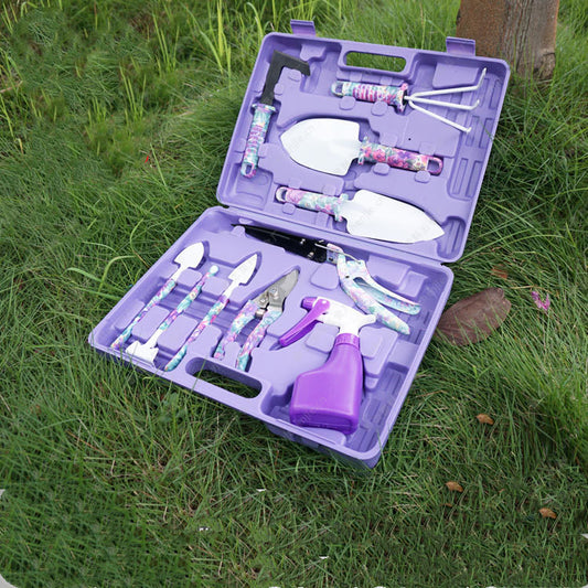 A complete 10-piece garden tool set designed for gardening and bonsai maintenance. Includes durable tools made from high-quality PP material, perfect for various gardening tasks.