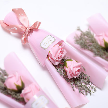 Mother's Day Eternal Flower Bouquet featuring handcrafted soap roses in pink and red, a lasting and elegant gift to express love and appreciation.