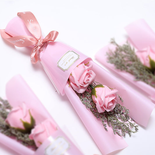 Mother's Day Eternal Flower Bouquet featuring handcrafted soap roses in pink and red, a lasting and elegant gift to express love and appreciation.