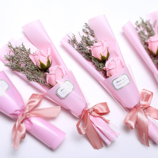 Mother's Day Eternal Flower Bouquet featuring handcrafted soap roses in pink and red, a lasting and elegant gift to express love and appreciation.