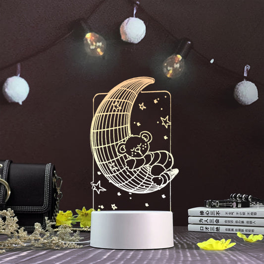 
3D Cartoon Jellyfish USB Night Light with customizable design options, featuring acrylic lampshade and multiple lighting modes. Perfect for gifts, home decor, and creative lighting.