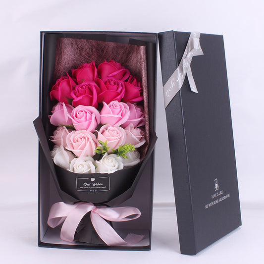 **Bouquet Soap Rose Flower – Elegant & Handcrafted 🌹** A **handmade soap rose bouquet** in a **gift box**, perfect for **birthdays**, **graduations**, and **special occasions** like **Valentine's Day**, **Mother's Day**, and more. A timeless and fragrant gift for anyone! 🎁