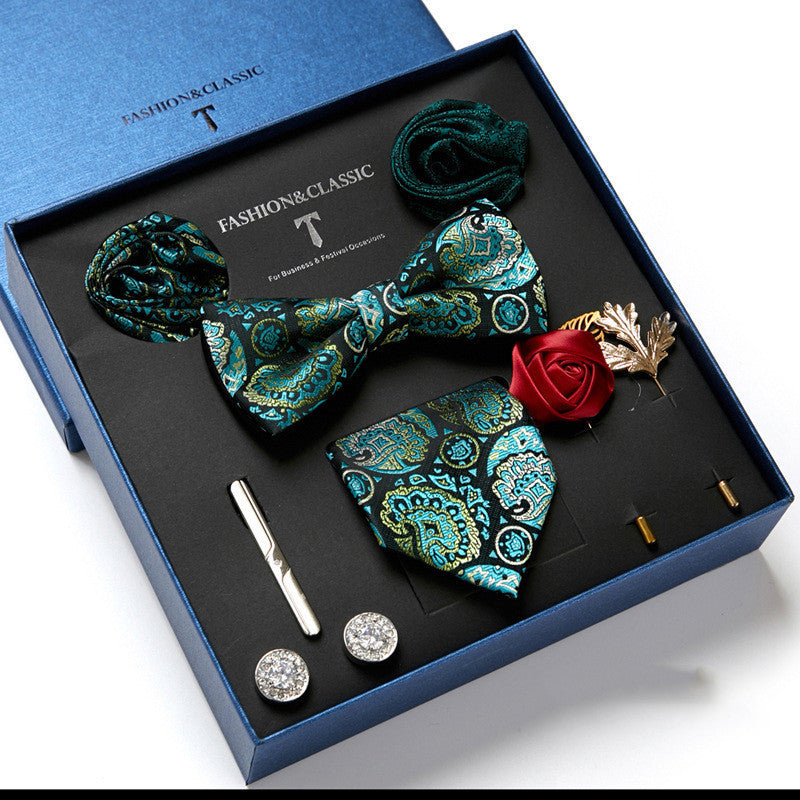 Men's tie featuring a sleek drop shape and arrow style, designed with high-quality printing. Ideal for formal occasions, presented in a stylish gift box. Dimensions: 145 x 7.5 x 3.5 CM.