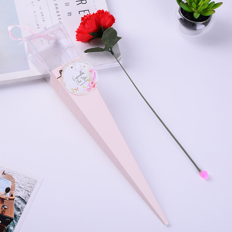 **Handmade Single Carnation Soap Flower in a Beautiful Gift Box – A Delicate and Long-Lasting Floral Keepsake.**