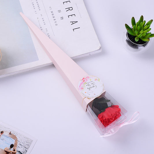 **Handmade Single Carnation Soap Flower in a Beautiful Gift Box – A Delicate and Long-Lasting Floral Keepsake.**