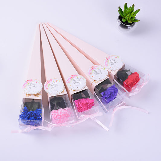 **Handmade Single Carnation Soap Flower in a Beautiful Gift Box – A Delicate and Long-Lasting Floral Keepsake.**