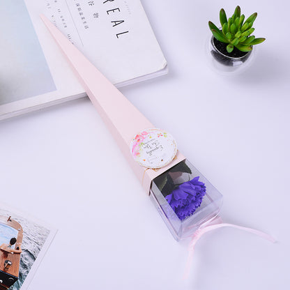 **Handmade Single Carnation Soap Flower in a Beautiful Gift Box – A Delicate and Long-Lasting Floral Keepsake.**