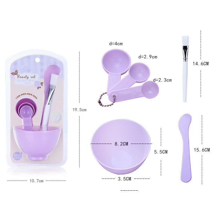 **Compact Six-Piece Mask Bowl Set for Easy Skincare – Includes Bowl, Stick, Brush & Meter**