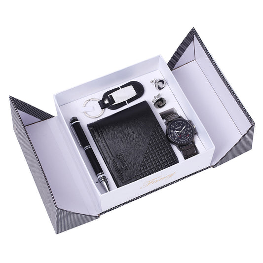 **Fashion Boutique Gift Set – Elegant & Stylish ⌚** A **38mm round dial** watch with **quartz movement** for accurate timekeeping. Featuring a durable **stainless steel strap**, **pin buckle**, and **spiral crown**, with a sleek **alloy case**. Comfortable fit with **8mm thickness** and protected by an **ordinary glass mirror**. Perfect for any occasion or as a thoughtful gift. 🎁