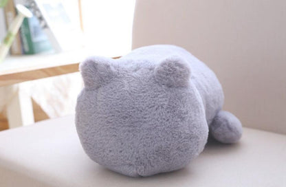 "Cat Plush Doll – A soft and cuddly stuffed animal featuring a pure color back cat design, made with high-quality plush and soft cotton, measuring 33cm. Perfect for room decoration or as a gift for loved ones."