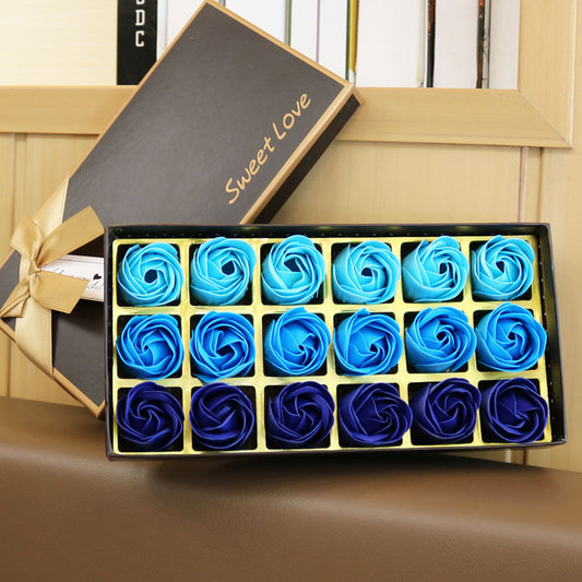 **18-Piece Rose Gradient Soap Flower Gift Set – Elegant & Aromatic**  

A beautifully handcrafted **soap flower bouquet** made from **natural plant extracts**, **glycerin**, and **essential oils**. Provides gentle cleansing, deep moisturization, and a refreshing lemon aroma. Perfect for **gifting, decoration, or self-care**. 🎁🌸✨