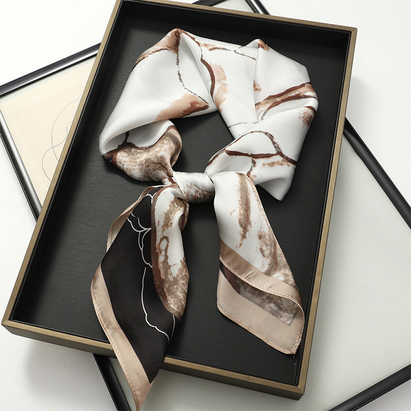 Artificial Silk Scarf Gift Set – Soft and elegant 70×70 cm silk satin scarf, perfect for spring, summer, and autumn. Lightweight, smooth, and versatile for various styling options. Available in multiple colors. An ideal gift choice.