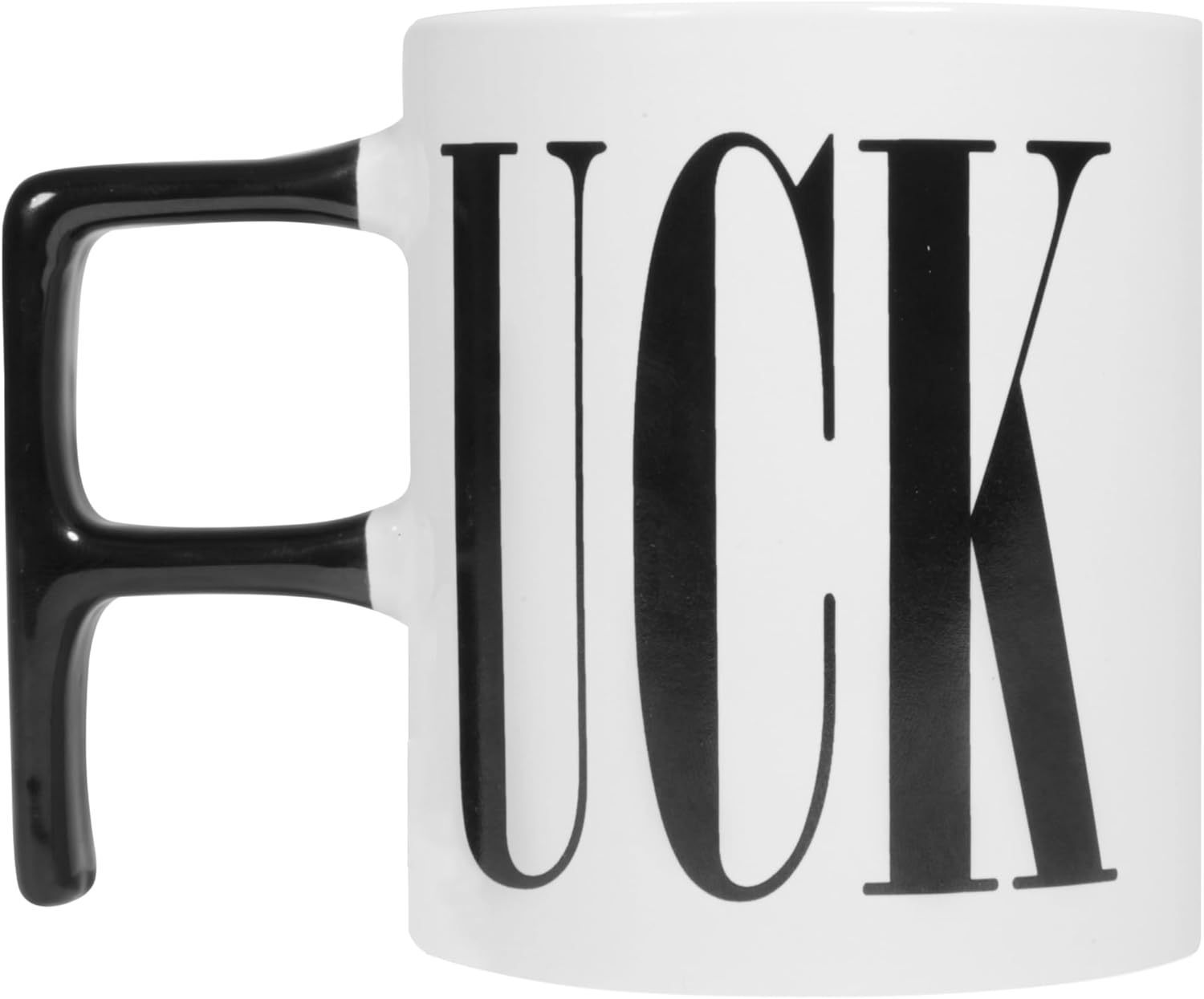 Humorous painted pottery mug featuring bold designs ("FUCK" and "DICK"), perfect for adding a playful touch to your daily beverage routine.