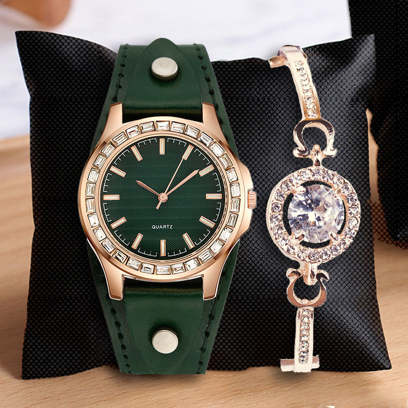 Indulge in the elegance of the Light Luxury Full Diamond Women's Watch. With its sparkling diamond accents and simple yet sophisticated bracelet design, this timepiece is the epitome of luxury and refinement. Perfect for any occasion, this watch exudes timeless beauty and charm.