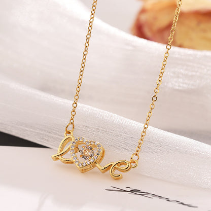 **Love Necklace – Stylish & Personal 💖** A **titanium steel** necklace with a **unique design**, featuring **letters**, **numbers**, or **text** for a personal touch. Crafted with **electroplating** for a sleek finish. Perfect for adding elegance to any outfit. ✨