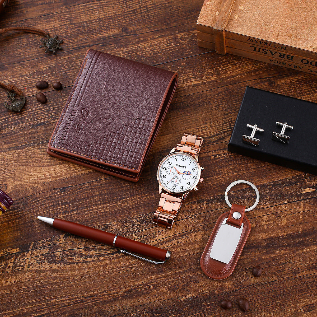 **Fashion Boutique Gift Set – Elegant & Stylish ⌚** A **38mm round dial** watch with **quartz movement** for accurate timekeeping. Featuring a durable **stainless steel strap**, **pin buckle**, and **spiral crown**, with a sleek **alloy case**. Comfortable fit with **8mm thickness** and protected by an **ordinary glass mirror**. Perfect for any occasion or as a thoughtful gift. 🎁