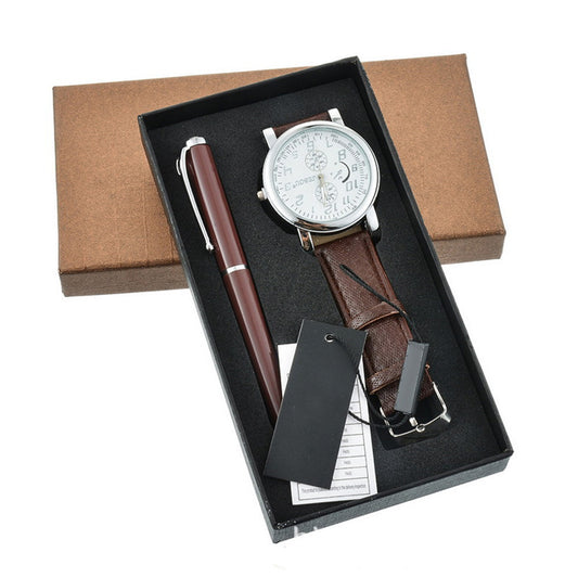 Elegant quartz watch gift set with a 24 cm strap, 2.0 cm band, and 4.0 cm dial, perfect for gifting or personal use.