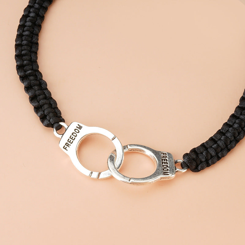 Celebrate the bond of friendship or love with the Woven Friendship Bracelet with Handcuff Charm, a beautifully designed and symbolic piece. This bracelet represents connection, trust, and unity, making it a thoughtful and meaningful gift for friends, partners, or loved ones.