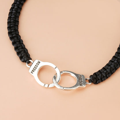 Celebrate the bond of friendship or love with the Woven Friendship Bracelet with Handcuff Charm, a beautifully designed and symbolic piece. This bracelet represents connection, trust, and unity, making it a thoughtful and meaningful gift for friends, partners, or loved ones.