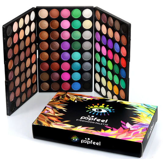 Perfect Professional 120 Colors Eyeshadow Palette featuring highly pigmented matte and shimmer shades, ideal for creating natural, bold, or smoky eye looks. Long-lasting, blendable, and suitable for both personal and professional use.