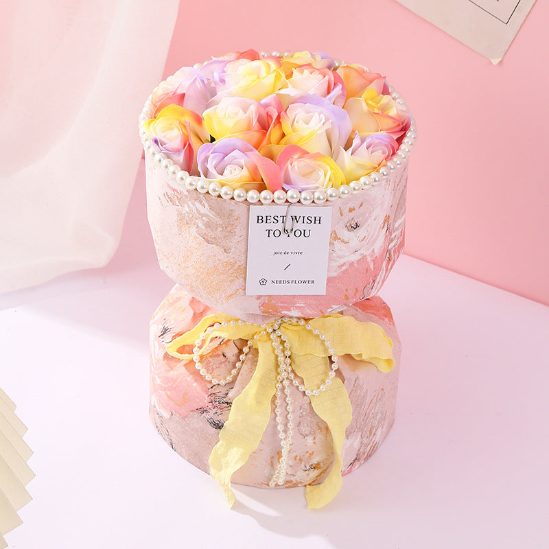 **Soap Flower Bouquet – A beautiful bouquet of long-lasting soap flowers in various colors, perfect for weddings, birthdays, and special occasions.**
