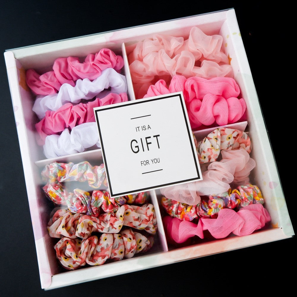Girl's Hair Ring Gift Box – Stylish and practical cloth storage box for hair rings, available in 10 beautiful colors. Perfect for keeping accessories organized.