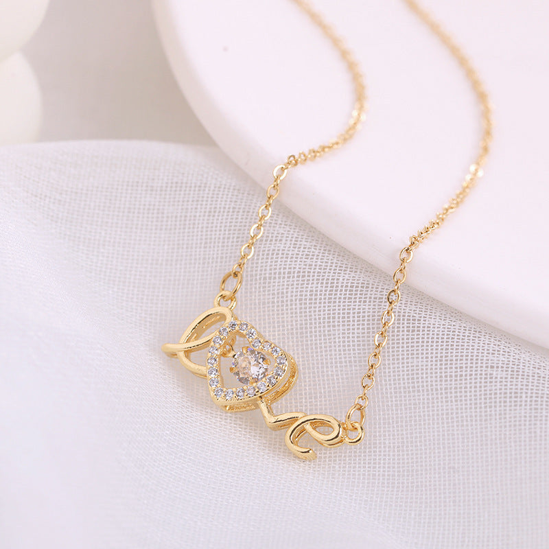 **Love Necklace – Stylish & Personal 💖** A **titanium steel** necklace with a **unique design**, featuring **letters**, **numbers**, or **text** for a personal touch. Crafted with **electroplating** for a sleek finish. Perfect for adding elegance to any outfit. ✨
