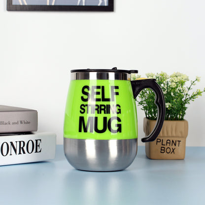 "Electric Self-Stirring Coffee Mug – A convenient, one-touch self-mixing mug with a 401-500ml capacity, available in multiple vibrant colors. Perfect for coffee, tea, and hot chocolate lovers at home or on the go."
