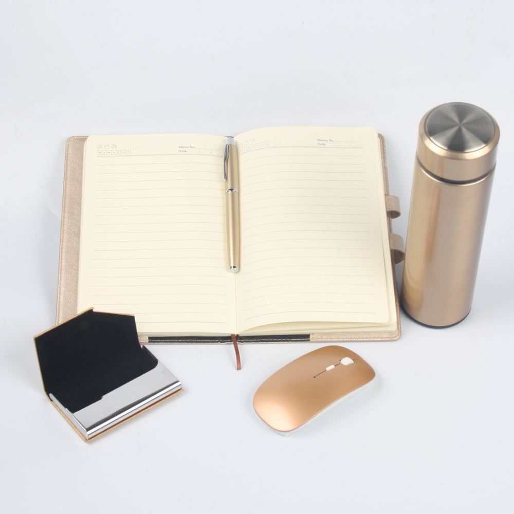 Business gift set featuring a 450ml sports-style thermo cup made of high-quality 304 stainless steel, with insulation performance to keep drinks hot or cold for 6-12 hours.