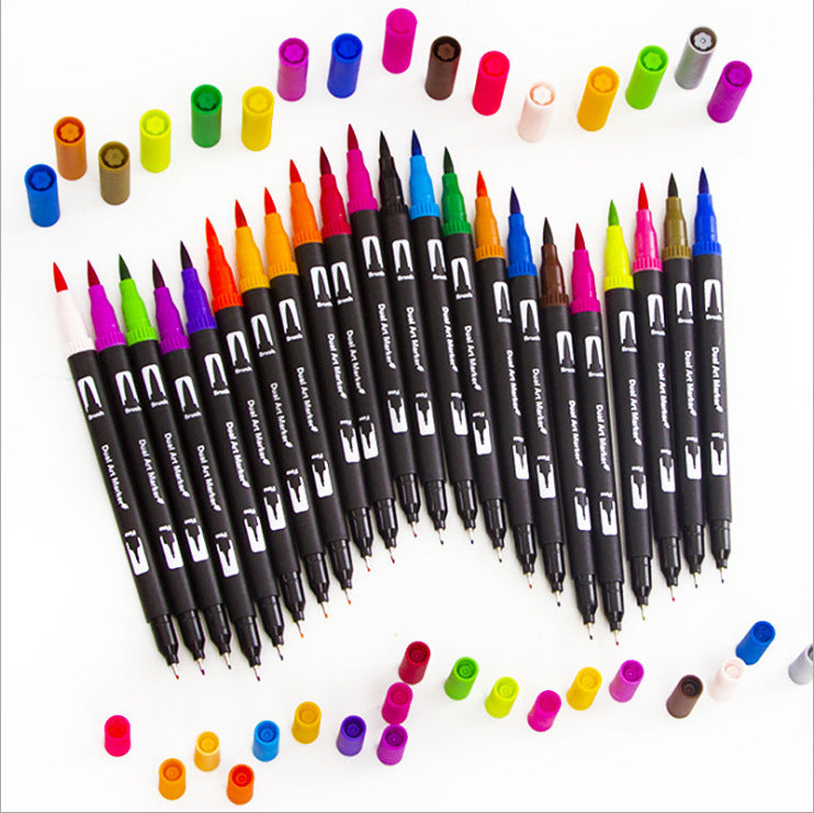 "Dual Brush Coloring Gift Set – A vibrant watercolor pen set with dual-tip design for smooth blending and fine detailing. Available in 60, 72, or 120 colors, perfect for artists, students, and hobbyists. An ideal gift for any occasion, including Christmas, Valentine's Day, and graduations."