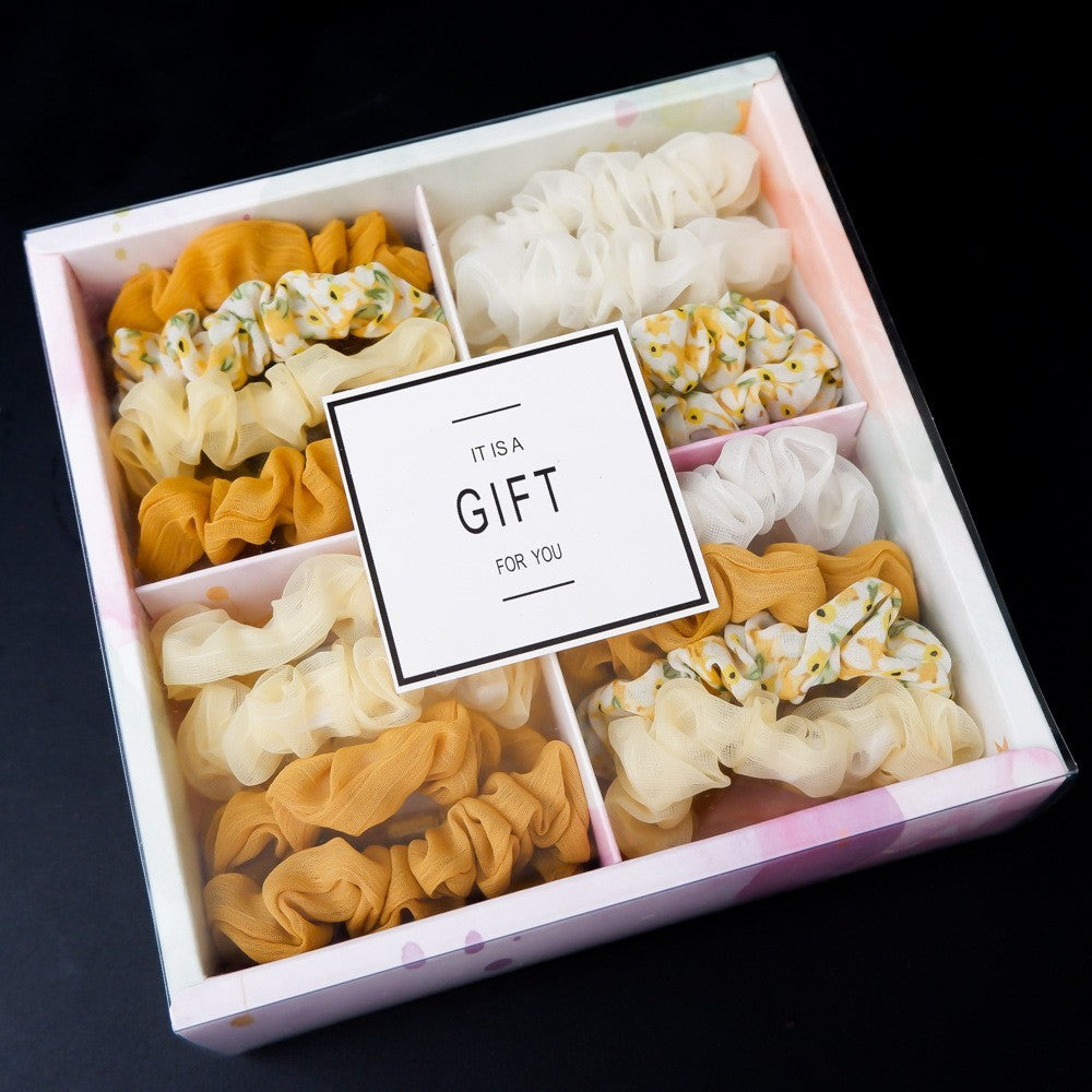 Girl's Hair Ring Gift Box – Stylish and practical cloth storage box for hair rings, available in 10 beautiful colors. Perfect for keeping accessories organized.
