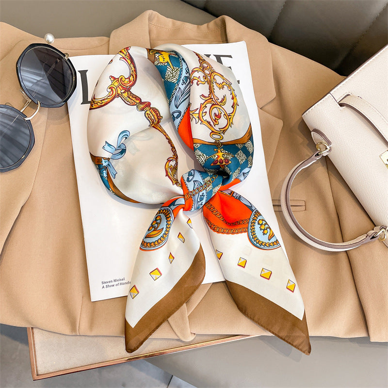 Artificial Silk Scarf Gift Set – Soft and elegant 70×70 cm silk satin scarf, perfect for spring, summer, and autumn. Lightweight, smooth, and versatile for various styling options. Available in multiple colors. An ideal gift choice.