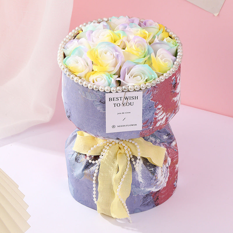 **Soap Flower Bouquet – A beautiful bouquet of long-lasting soap flowers in various colors, perfect for weddings, birthdays, and special occasions.**