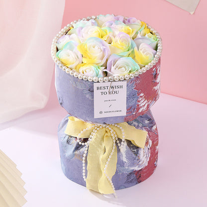 **Soap Flower Bouquet – A beautiful bouquet of long-lasting soap flowers in various colors, perfect for weddings, birthdays, and special occasions.**
