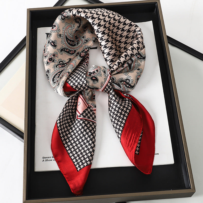 Artificial Silk Scarf Gift Set – Soft and elegant 70×70 cm silk satin scarf, perfect for spring, summer, and autumn. Lightweight, smooth, and versatile for various styling options. Available in multiple colors. An ideal gift choice.