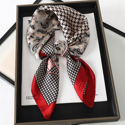 Artificial Silk Scarf Gift Set – Soft and elegant 70×70 cm silk satin scarf, perfect for spring, summer, and autumn. Lightweight, smooth, and versatile for various styling options. Available in multiple colors. An ideal gift choice.