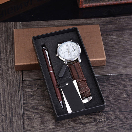 Elegant quartz watch gift set with a 24 cm strap, 2.0 cm band, and 4.0 cm dial, perfect for gifting or personal use.