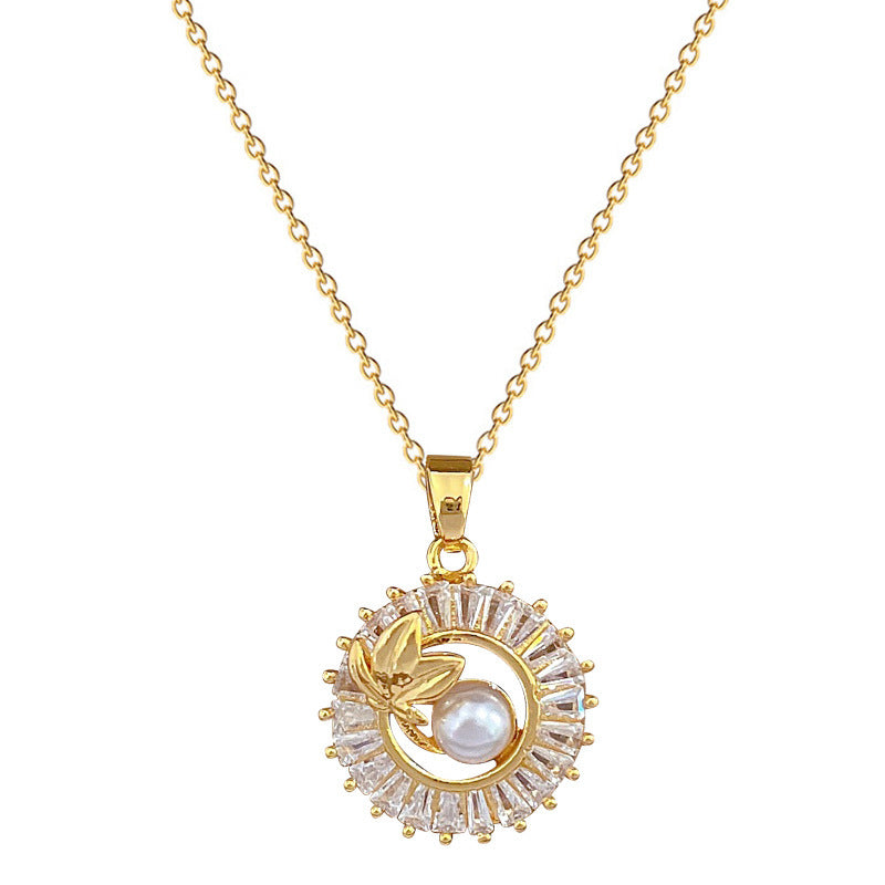 Diamond Leaves Jewelry Set – Elegant geometric necklace and earrings set featuring titanium steel and copper, with electroplating for durability and a sophisticated design.